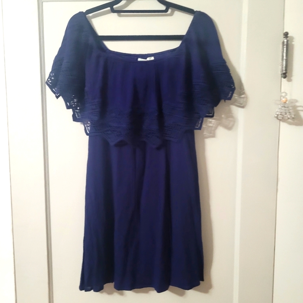 $Brand-new Navy Off-The-Shoulder Dress